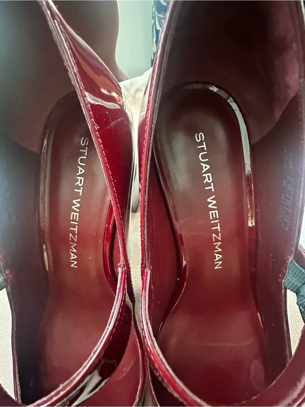Stuart Weitzman Red Patent Leather Sloan 60 Mary Jane Heels